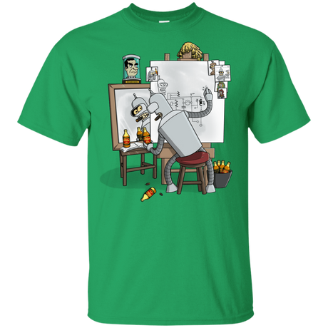T-Shirts Irish Green / YXS Retrato de un Robot Youth T-Shirt