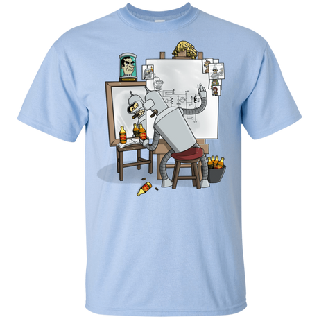 T-Shirts Light Blue / YXS Retrato de un Robot Youth T-Shirt