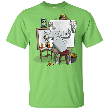T-Shirts Lime / YXS Retrato de un Robot Youth T-Shirt