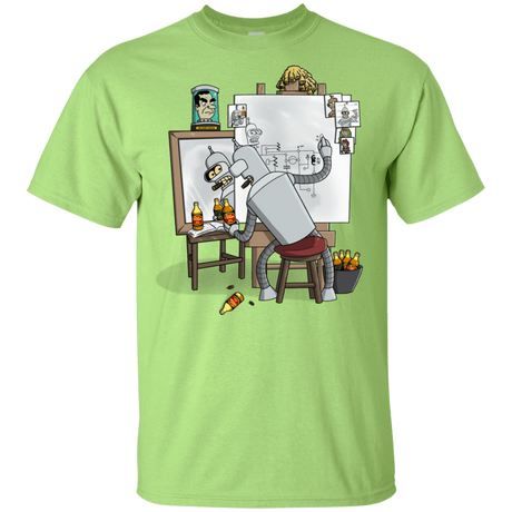 T-Shirts Mint Green / YXS Retrato de un Robot Youth T-Shirt