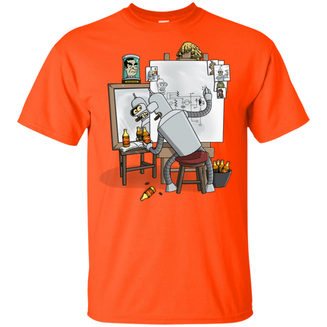 T-Shirts Orange / YXS Retrato de un Robot Youth T-Shirt