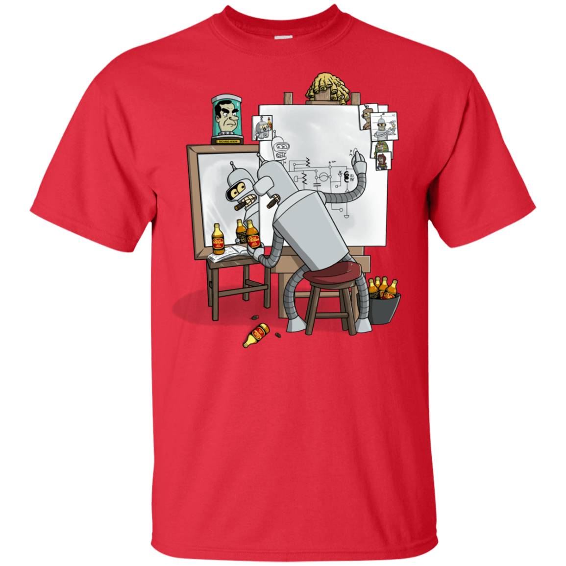 T-Shirts Red / YXS Retrato de un Robot Youth T-Shirt
