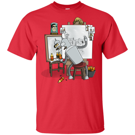 T-Shirts Red / YXS Retrato de un Robot Youth T-Shirt