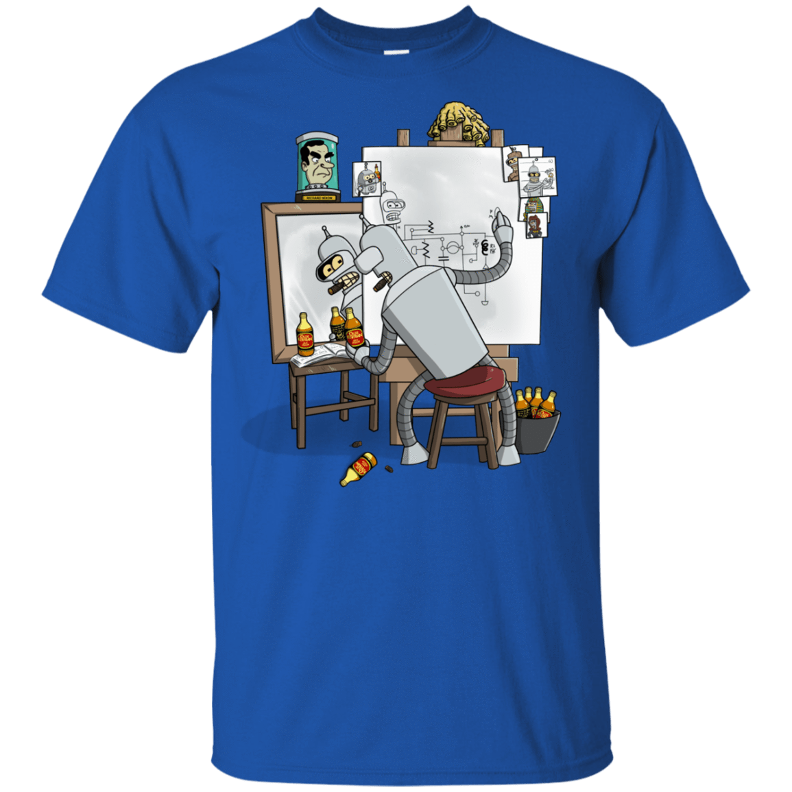 T-Shirts Royal / YXS Retrato de un Robot Youth T-Shirt