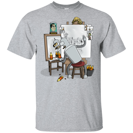 T-Shirts Sport Grey / YXS Retrato de un Robot Youth T-Shirt