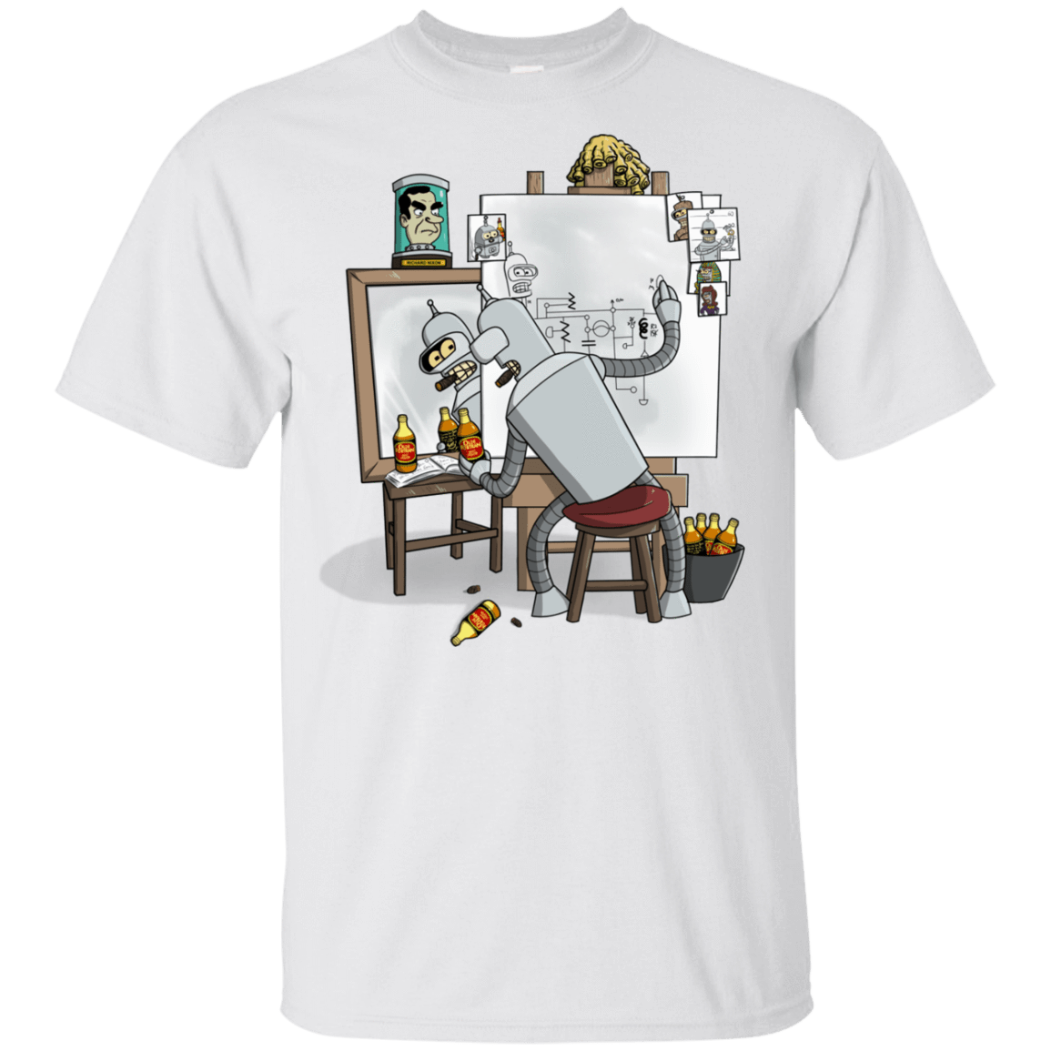 T-Shirts White / YXS Retrato de un Robot Youth T-Shirt