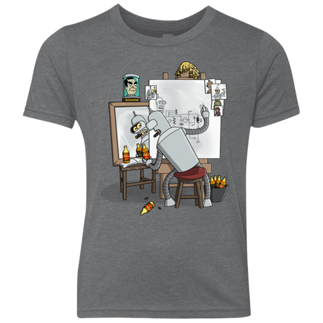 T-Shirts Premium Heather / YXS Retrato de un Robot Youth Triblend T-Shirt