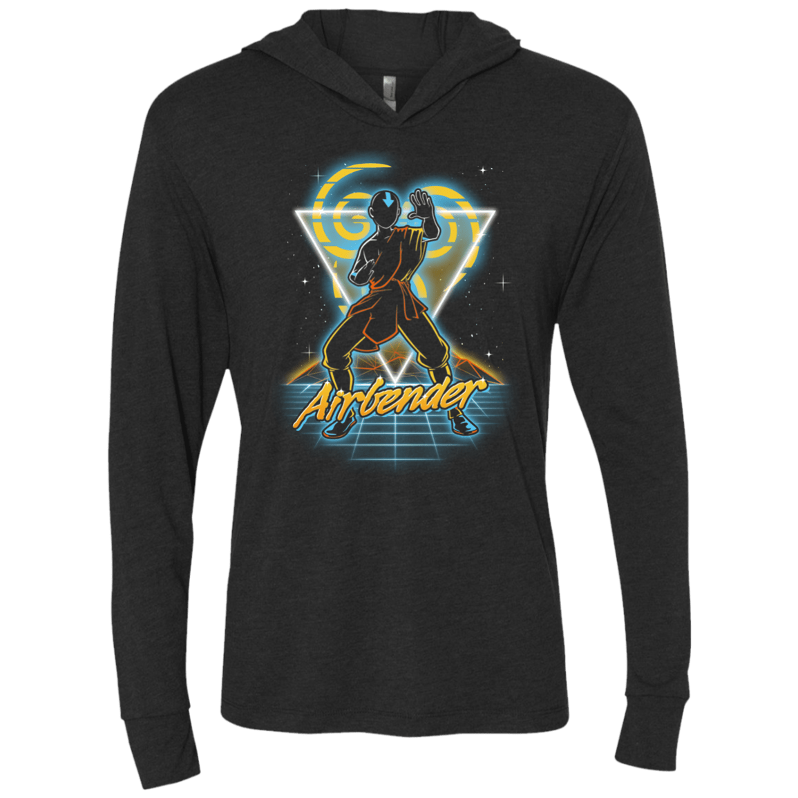 Retro Airbender Triblend Long Sleeve Hoodie Tee
