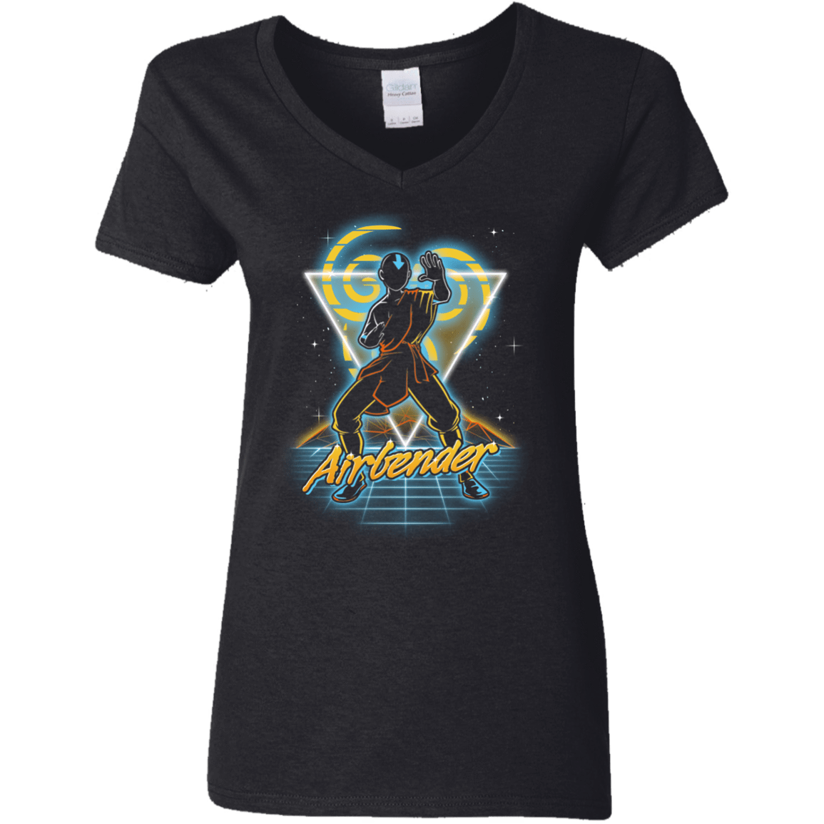 T-Shirts Black / S Retro Airbender Women's V-Neck T-Shirt