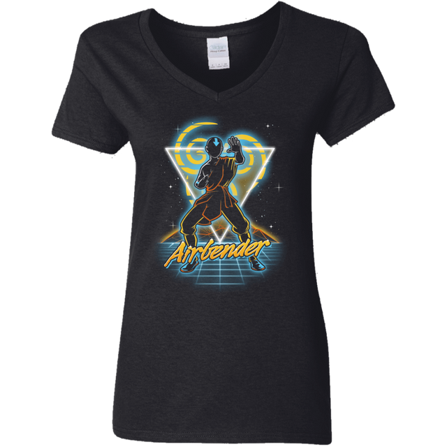 T-Shirts Black / S Retro Airbender Women's V-Neck T-Shirt