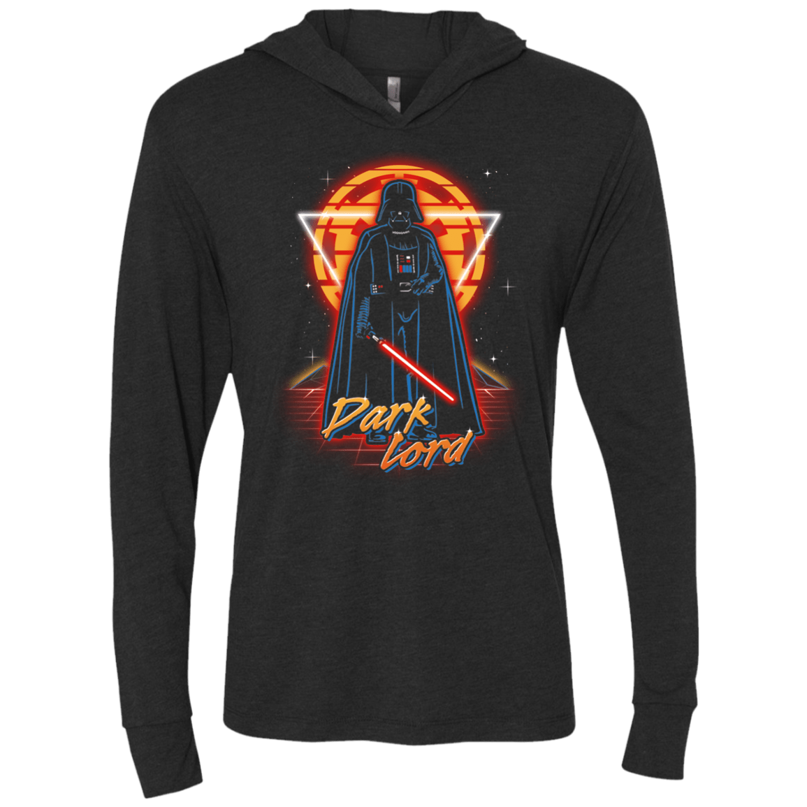 T-Shirts Vintage Black / X-Small Retro Dark Lord Triblend Long Sleeve Hoodie Tee