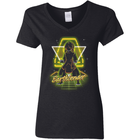 T-Shirts Black / S Retro Earthbender Women's V-Neck T-Shirt