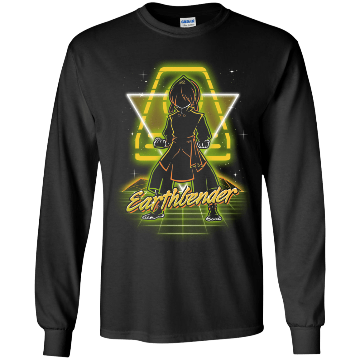T-Shirts Black / YS Retro Earthbender Youth Long Sleeve T-Shirt