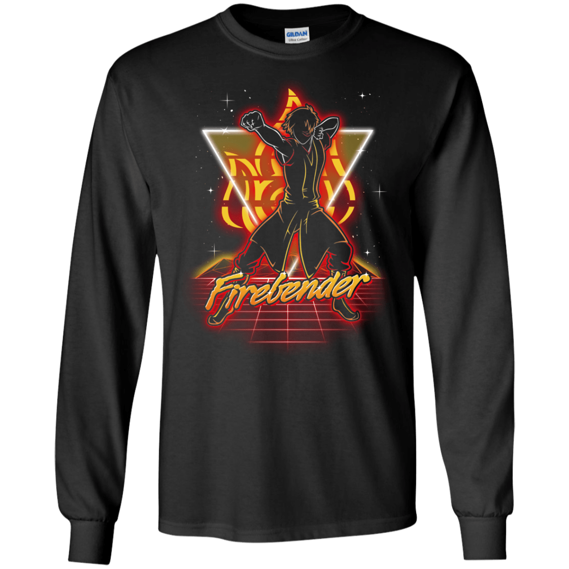 Retro Firebender Men's Long Sleeve T-Shirt