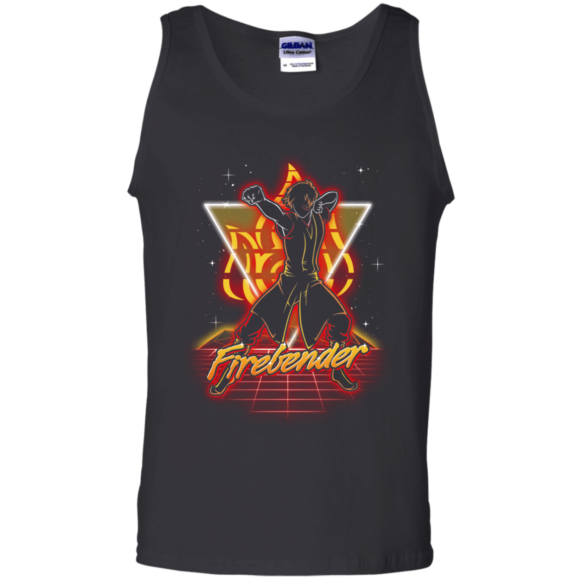 T-Shirts Black / S Retro Firebender Men's Tank Top