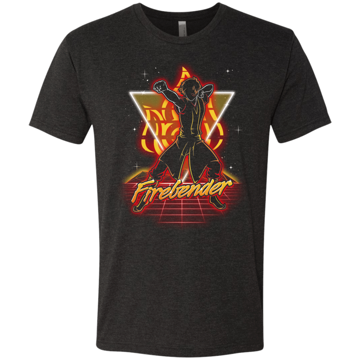 T-Shirts Vintage Black / S Retro Firebender Men's Triblend T-Shirt