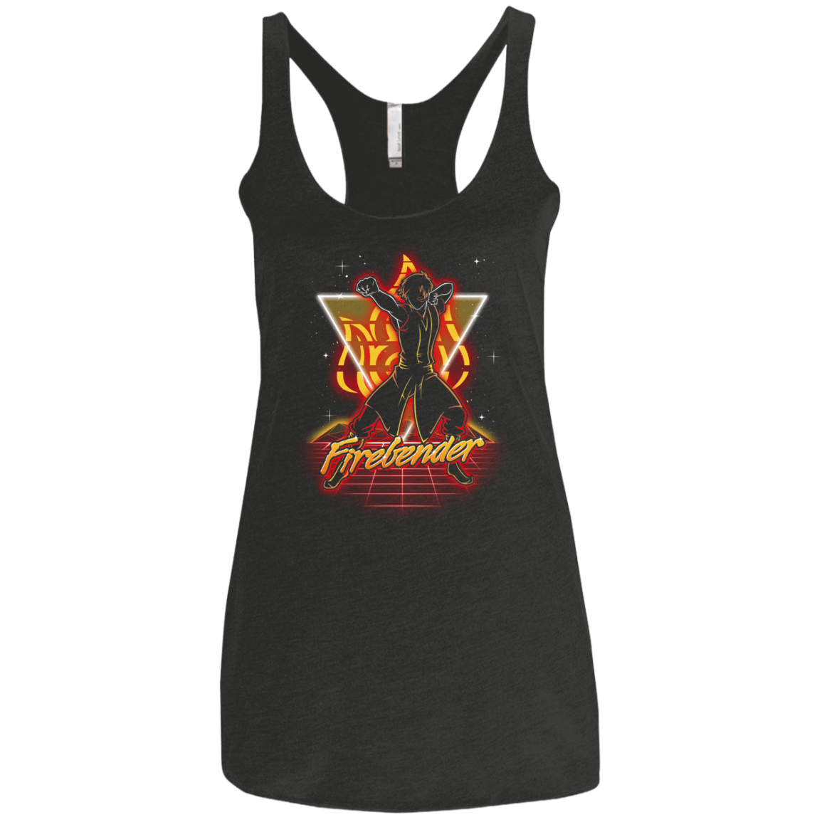 Retro Firebender Women's Triblend Racerback Tank