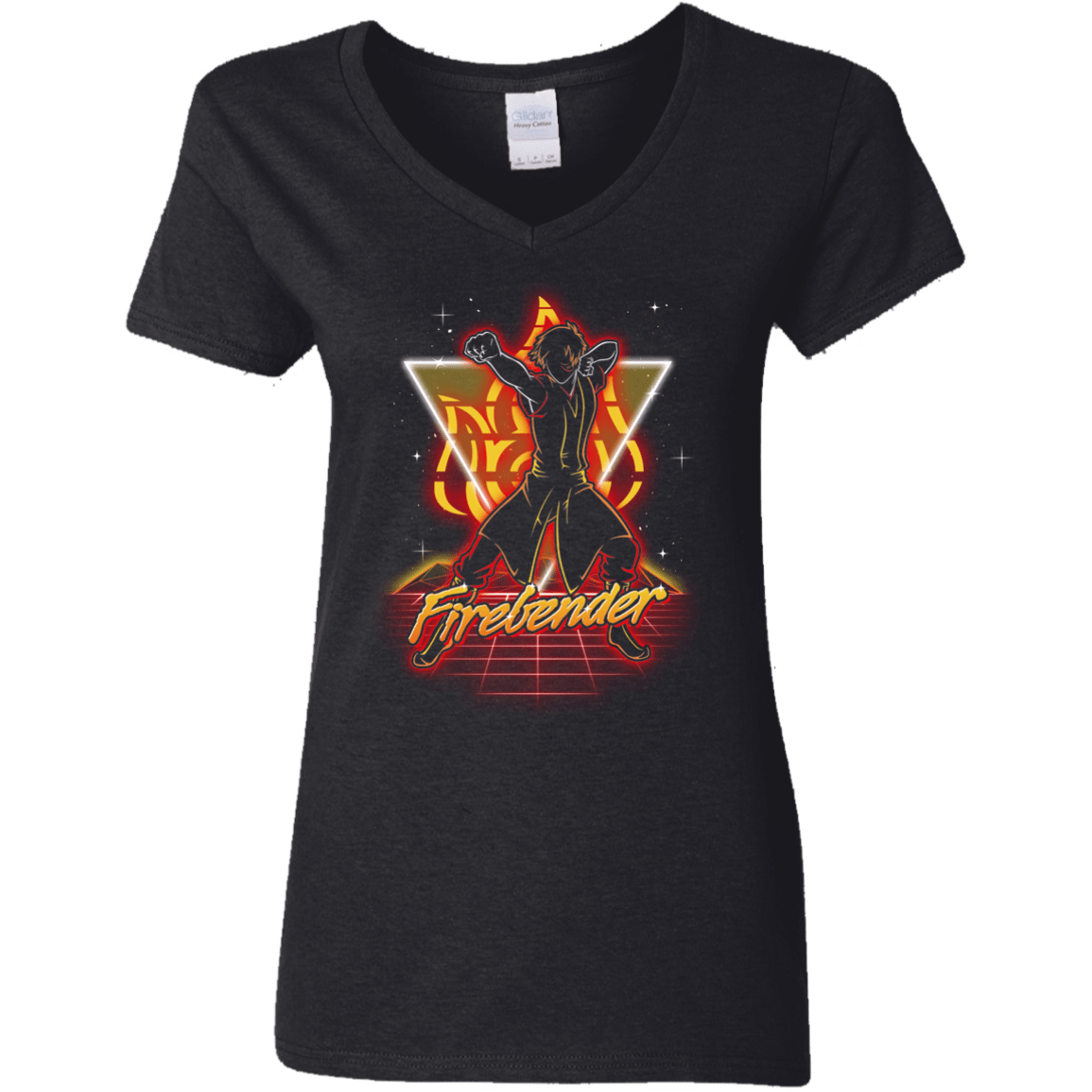 Retro Firebender Women's V-Neck T-Shirt