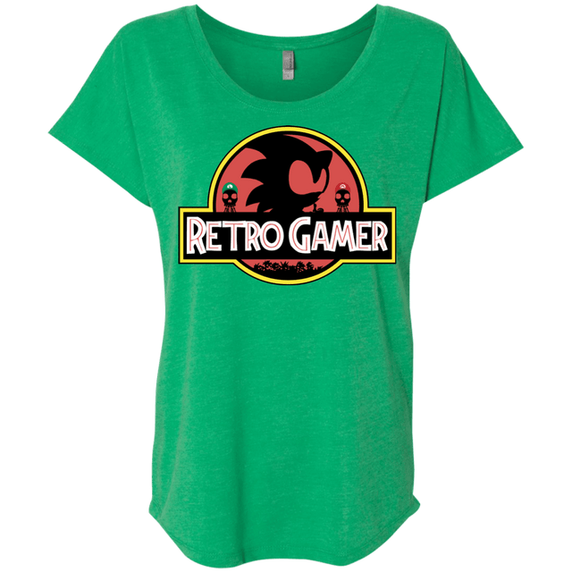 T-Shirts Envy / X-Small Retro Gamer Triblend Dolman Sleeve