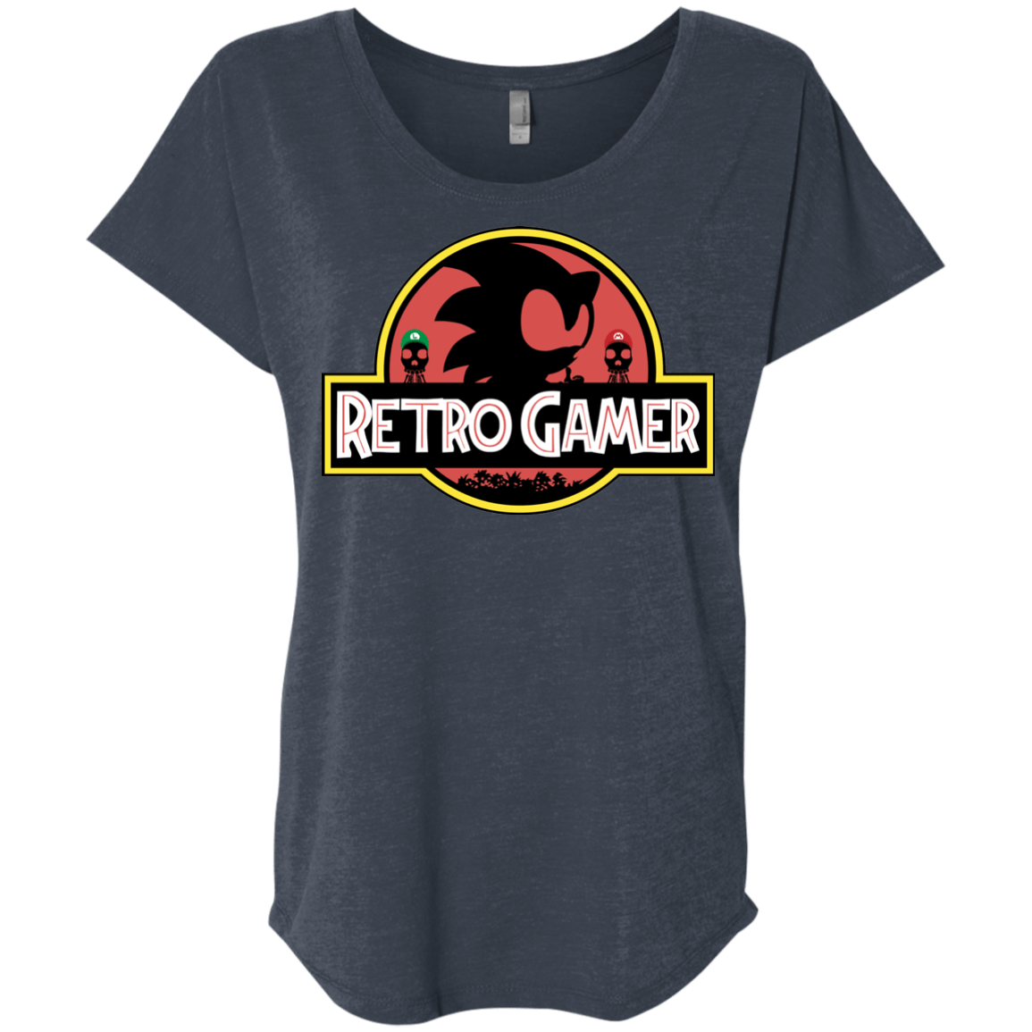 T-Shirts Vintage Navy / X-Small Retro Gamer Triblend Dolman Sleeve