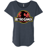 T-Shirts Vintage Navy / X-Small Retro Gamer Triblend Dolman Sleeve
