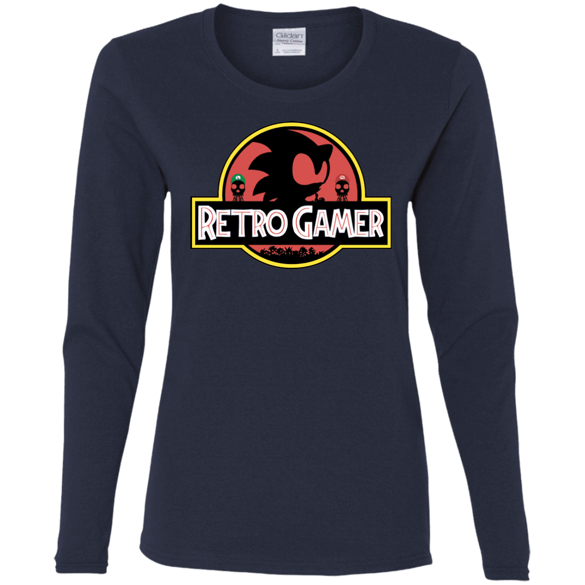 T-Shirts Navy / S Retro Gamer Women's Long Sleeve T-Shirt