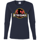 T-Shirts Navy / S Retro Gamer Women's Long Sleeve T-Shirt