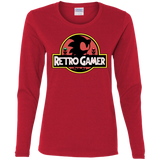 T-Shirts Red / S Retro Gamer Women's Long Sleeve T-Shirt