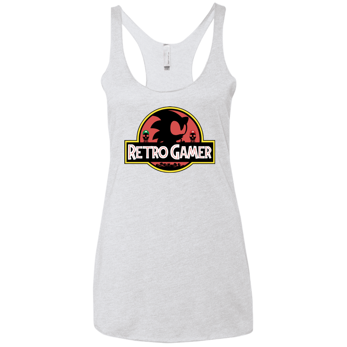 T-Shirts Heather White / X-Small Retro Gamer Women's Triblend Racerback Tank