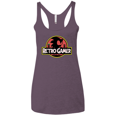 T-Shirts Vintage Purple / X-Small Retro Gamer Women's Triblend Racerback Tank