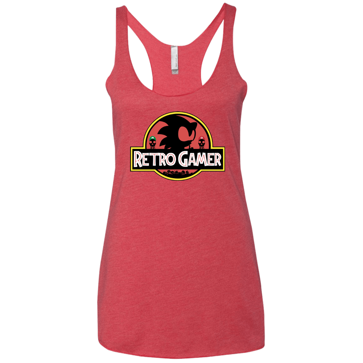 T-Shirts Vintage Red / X-Small Retro Gamer Women's Triblend Racerback Tank