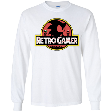T-Shirts White / YS Retro Gamer Youth Long Sleeve T-Shirt