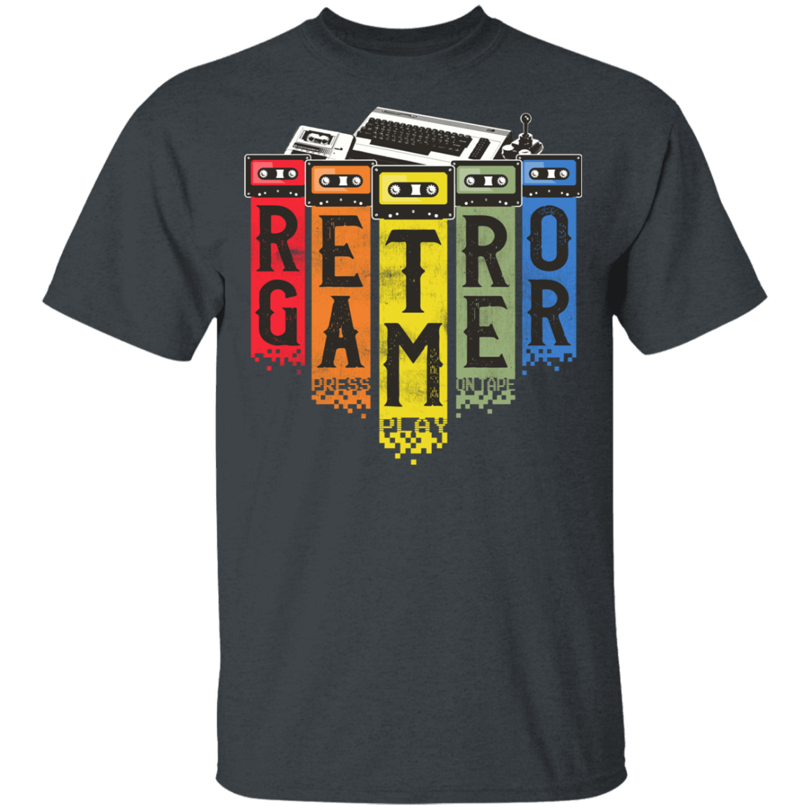 T-Shirts Dark Heather / YXS Retro Gamer Youth T-Shirt