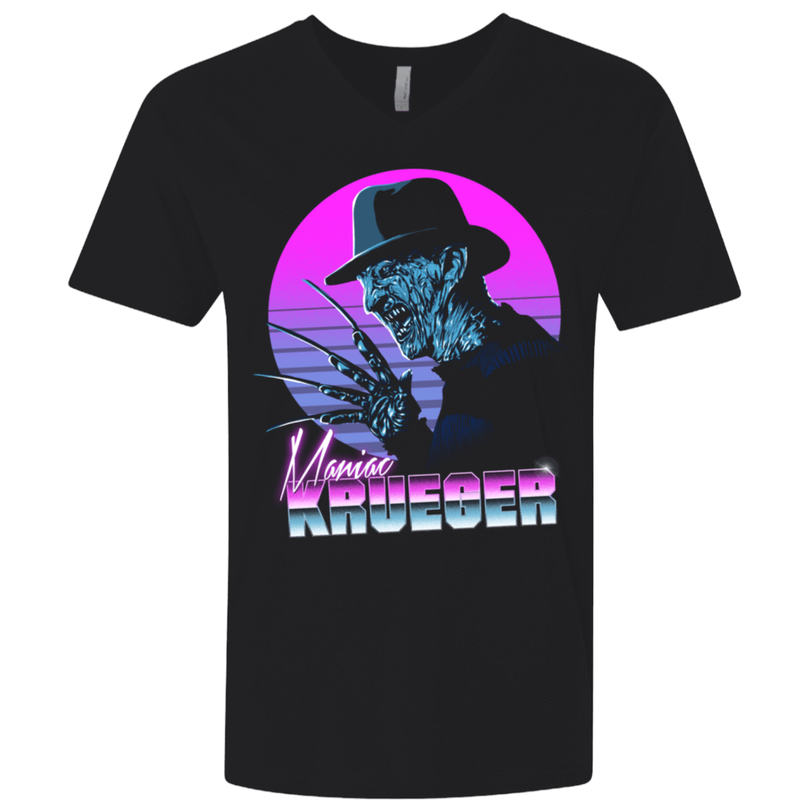 T-Shirts Black / X-Small Retro Krueger Men's Premium V-Neck