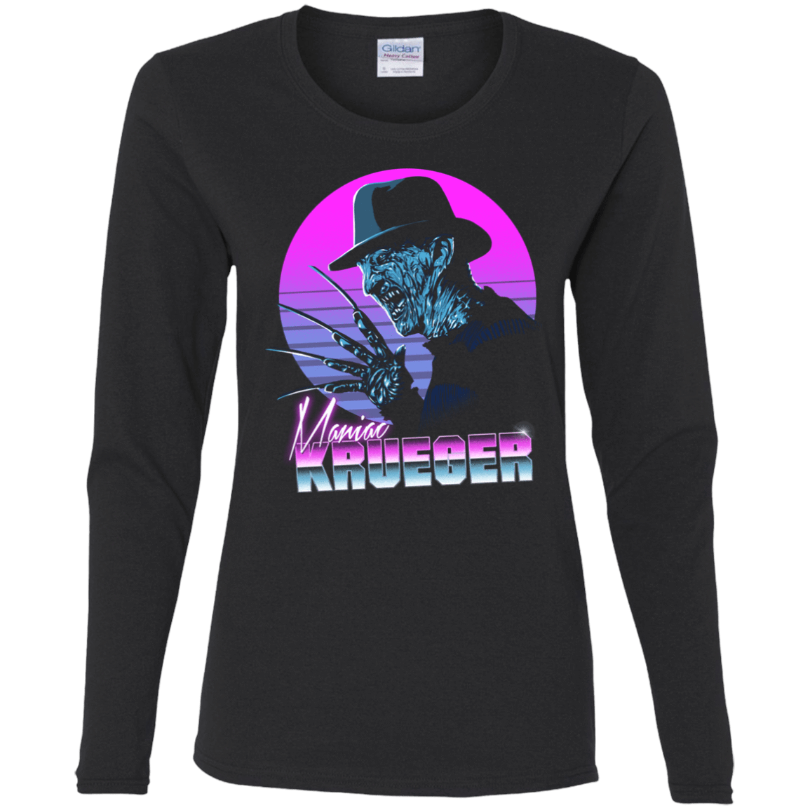 T-Shirts Black / S Retro Krueger Women's Long Sleeve T-Shirt