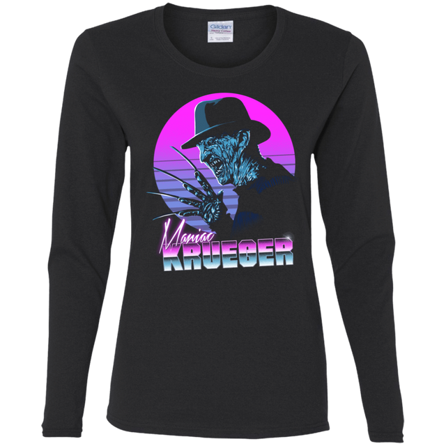 T-Shirts Black / S Retro Krueger Women's Long Sleeve T-Shirt