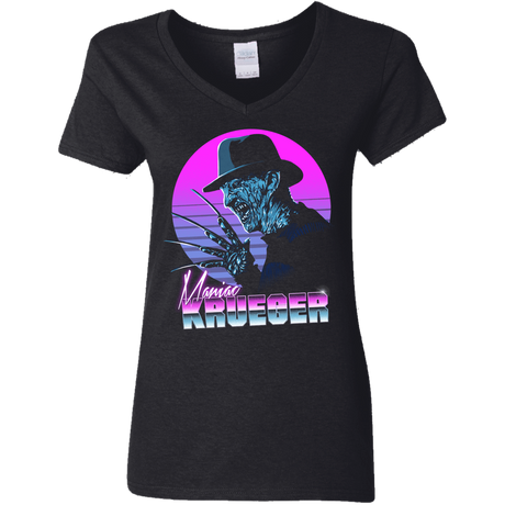 T-Shirts Black / S Retro Krueger Women's V-Neck T-Shirt
