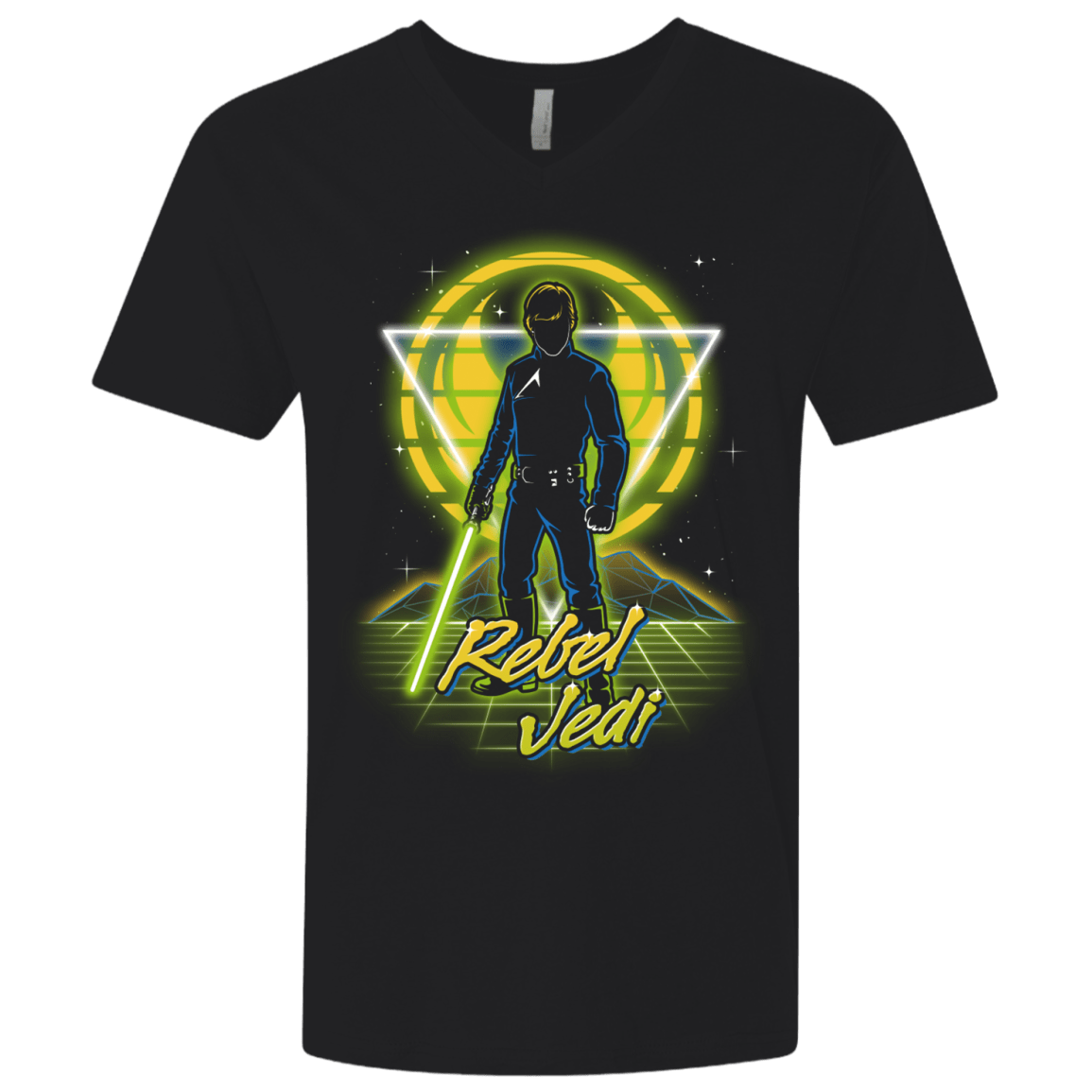 T-Shirts Black / X-Small Retro Rebel Jedi Men's Premium V-Neck