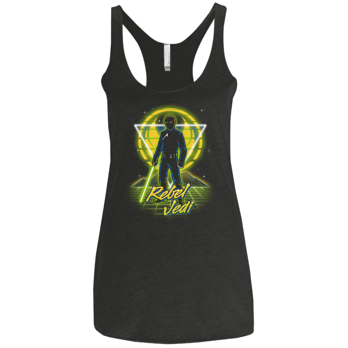 T-Shirts Vintage Black / X-Small Retro Rebel Jedi Women's Triblend Racerback Tank