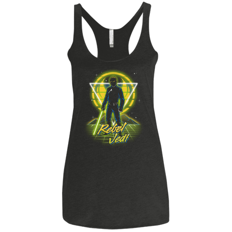 T-Shirts Vintage Black / X-Small Retro Rebel Jedi Women's Triblend Racerback Tank