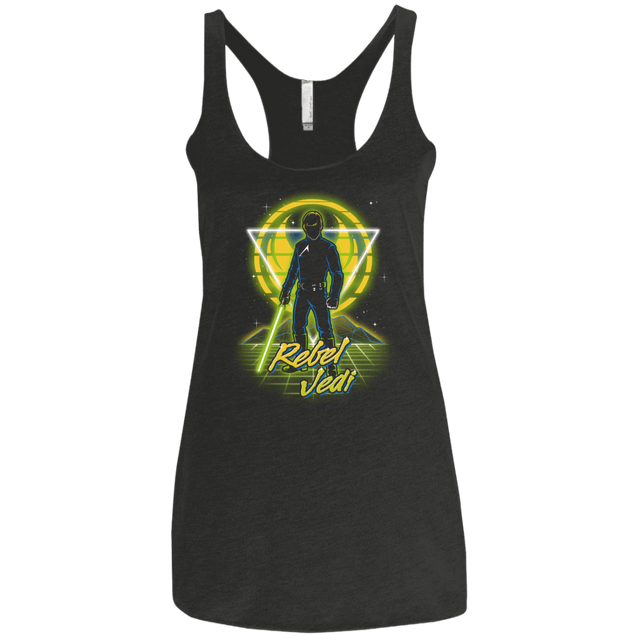 T-Shirts Vintage Black / X-Small Retro Rebel Jedi Women's Triblend Racerback Tank