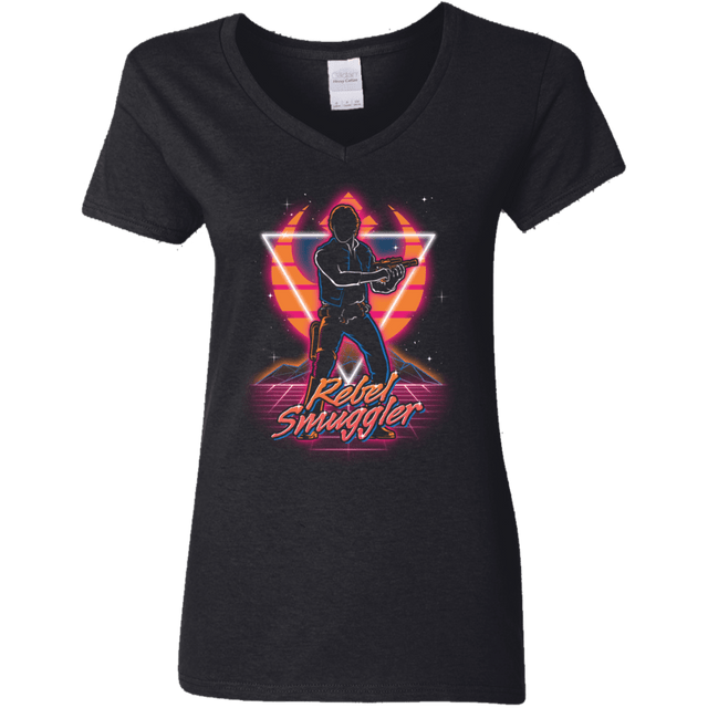 T-Shirts Black / S Retro Rebel Smuggler Women's V-Neck T-Shirt