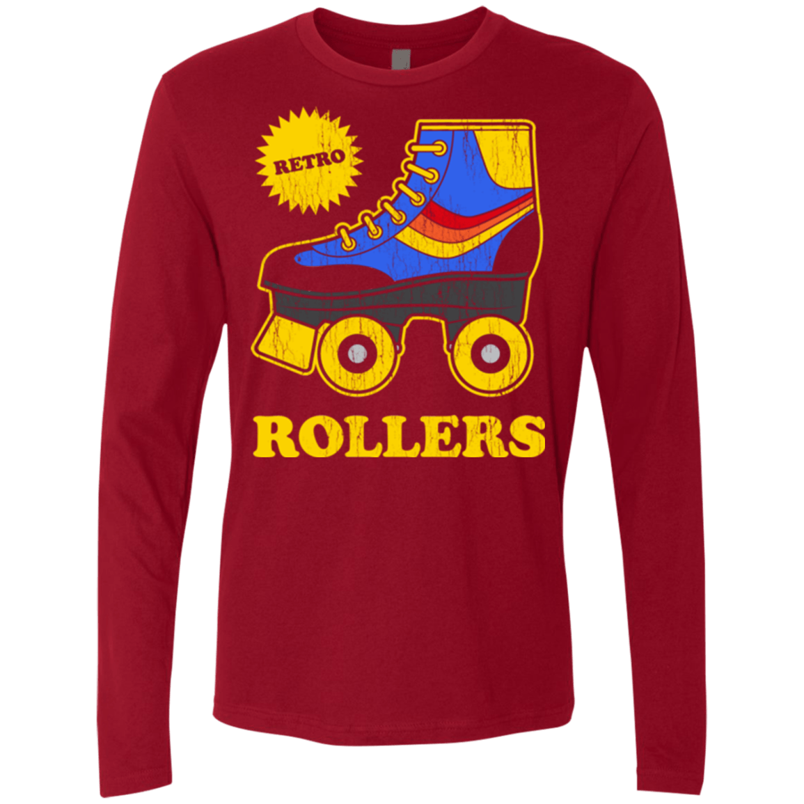 T-Shirts Cardinal / Small Retro rollers Men's Premium Long Sleeve