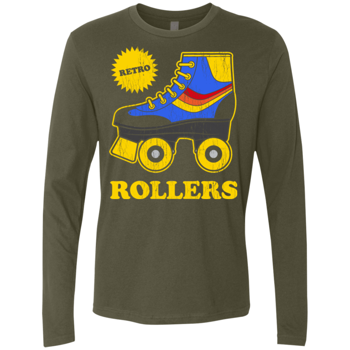 T-Shirts Military Green / Small Retro rollers Men's Premium Long Sleeve
