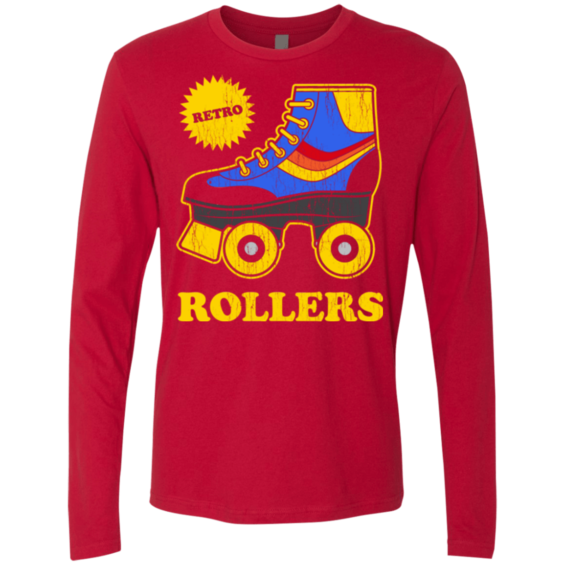 T-Shirts Red / Small Retro rollers Men's Premium Long Sleeve