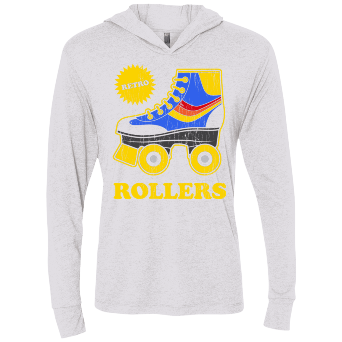 T-Shirts Heather White / X-Small Retro rollers Triblend Long Sleeve Hoodie Tee
