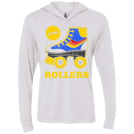 T-Shirts Heather White / X-Small Retro rollers Triblend Long Sleeve Hoodie Tee