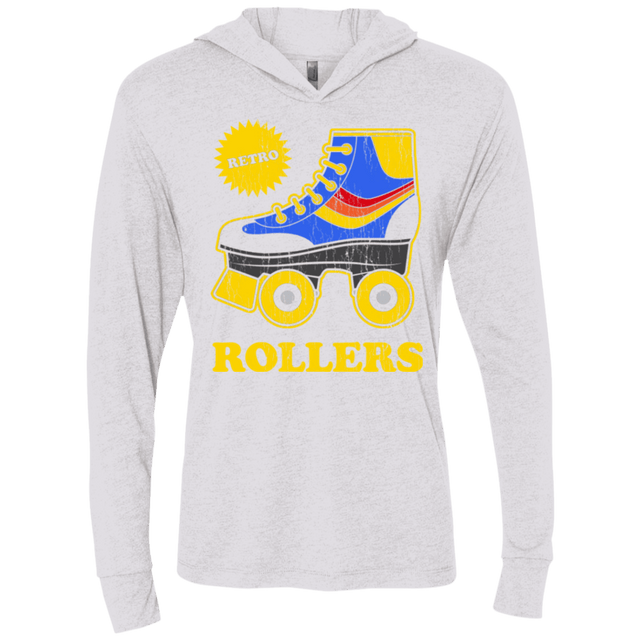 T-Shirts Heather White / X-Small Retro rollers Triblend Long Sleeve Hoodie Tee