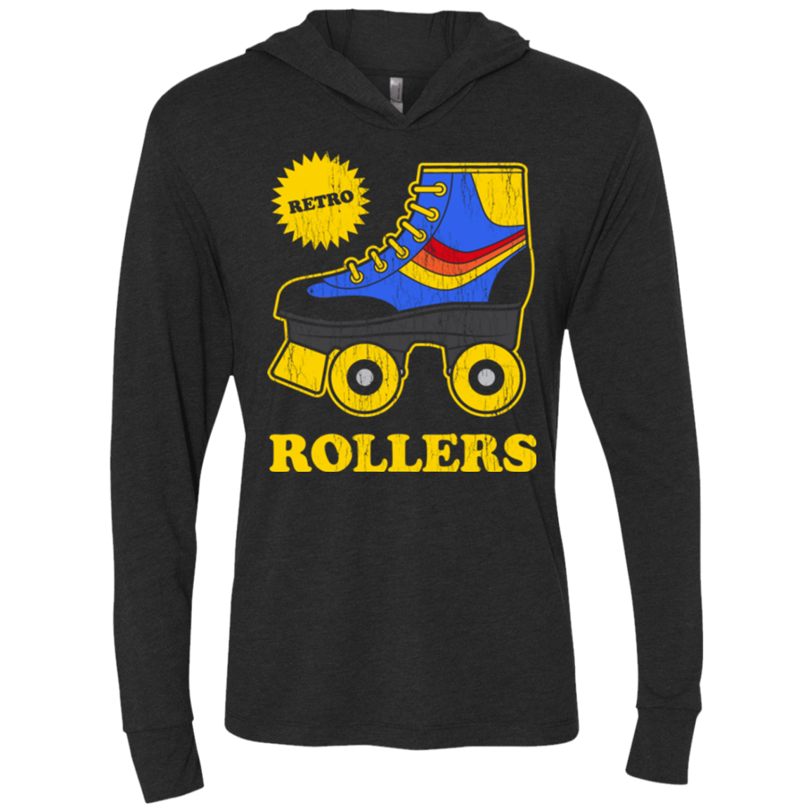 T-Shirts Vintage Black / X-Small Retro rollers Triblend Long Sleeve Hoodie Tee