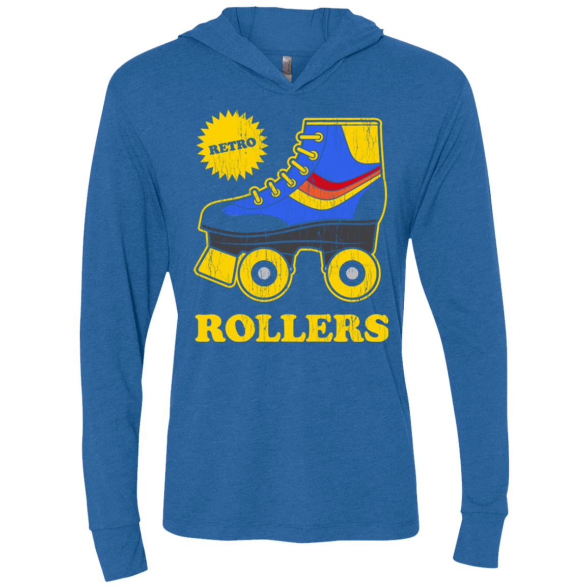 T-Shirts Vintage Royal / X-Small Retro rollers Triblend Long Sleeve Hoodie Tee